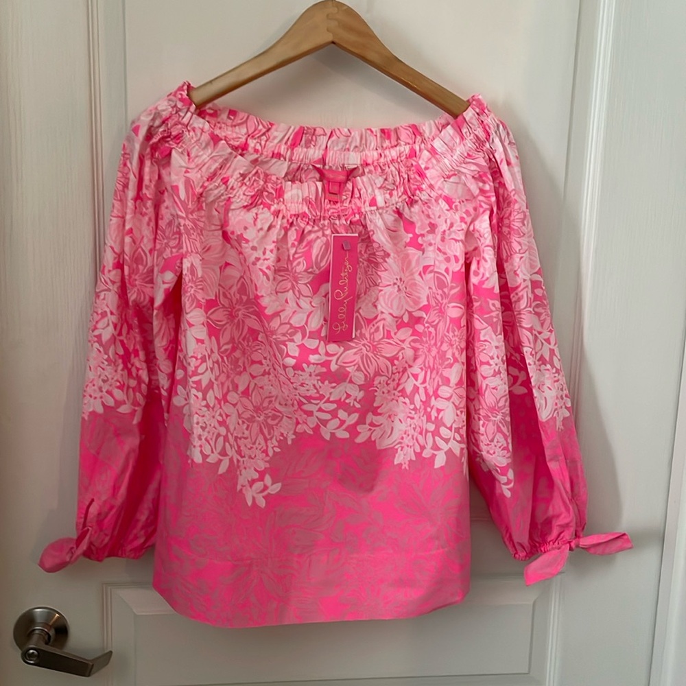 Pink Floral Off-Shoulder Top